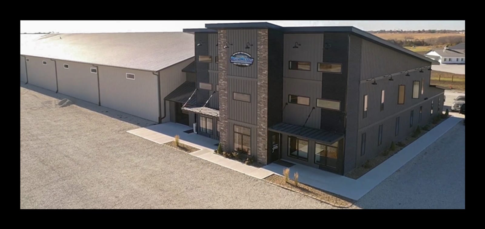 Aerial view of the Delta Metals headquarters and manufacturing plant in Lamoni, Iowa