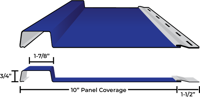 Board and batten metal panel profile render