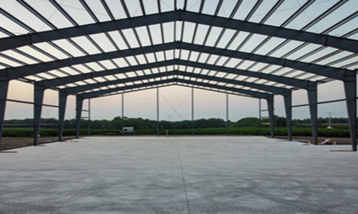 Steel frame pavilion building